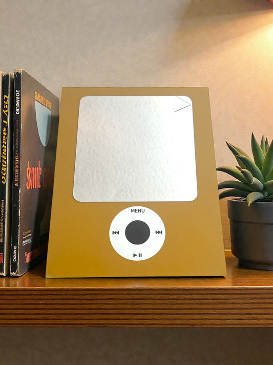 GOLD Giant iPod Nano Mirror Retro Metal Plaque
