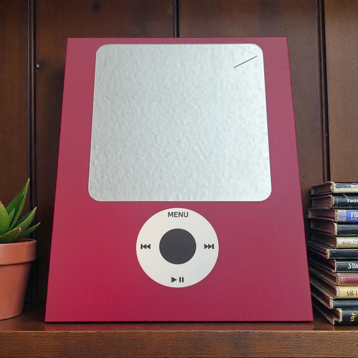 PINK Giant iPod Nano Mirror Retro Metal Plaque