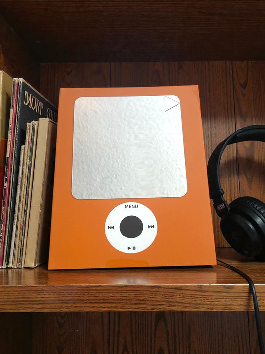 ORANGE Giant iPod Nano Mirror Retro Metal Plaque
