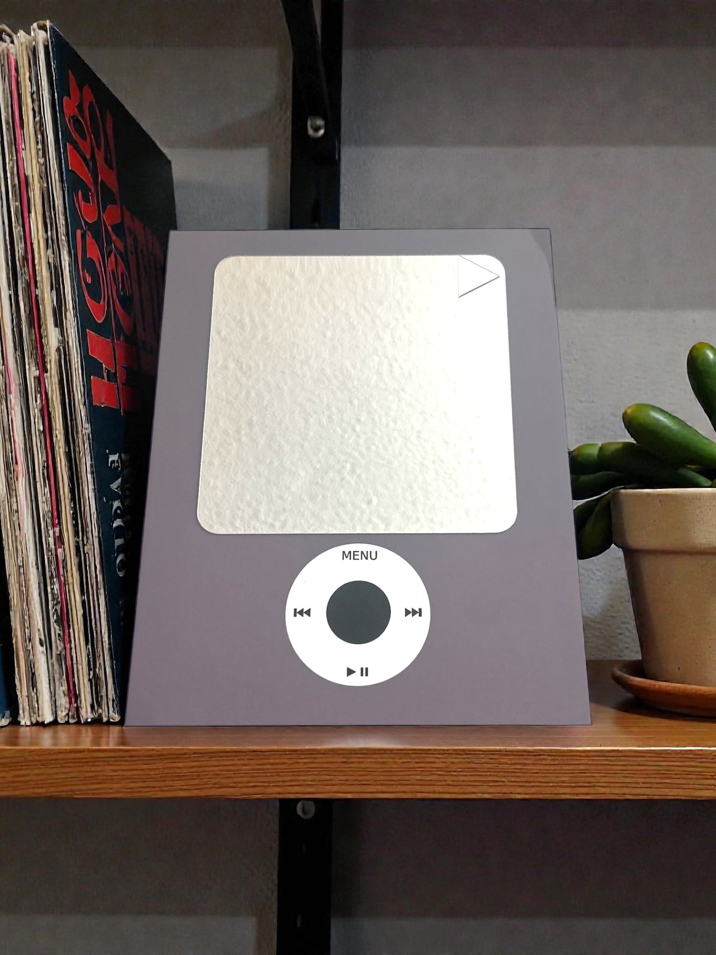 GRAY Giant iPod Nano Mirror Retro Metal Plaque