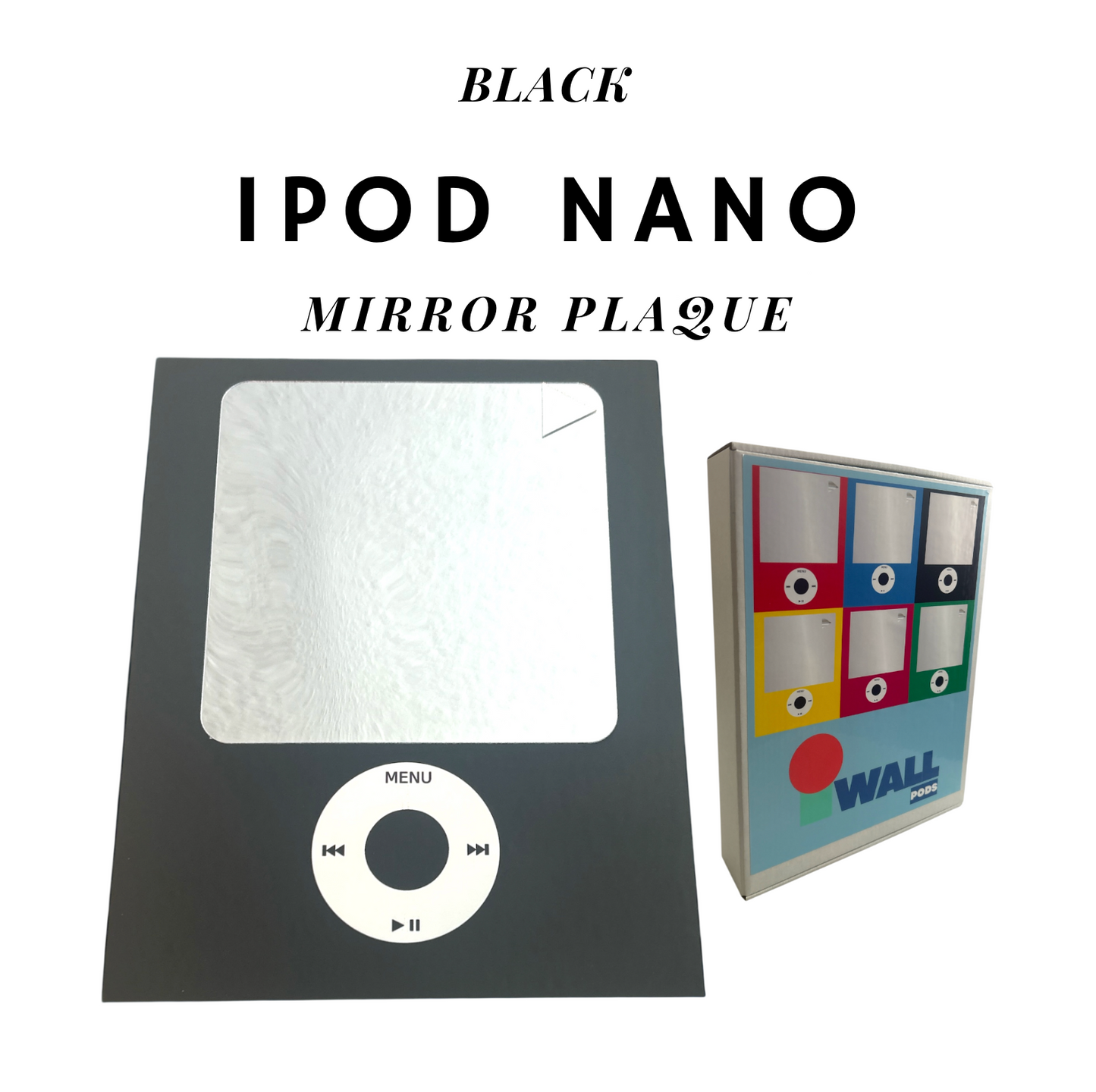 BLACK Giant iPod Nano Mirror Retro Metal Plaque